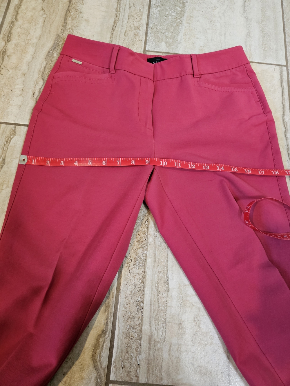 White House Black Market Fuchsia Slim Straight Ankle Pants Sz 4 - Picture 3 of 9